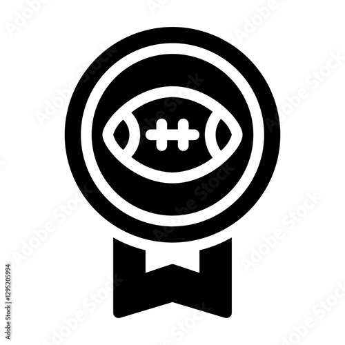 American Football Medals. This is a vector single icon with a solid style. Suitable for any purpose, such as website design, mobile app design, logo design, pattern design, etc.