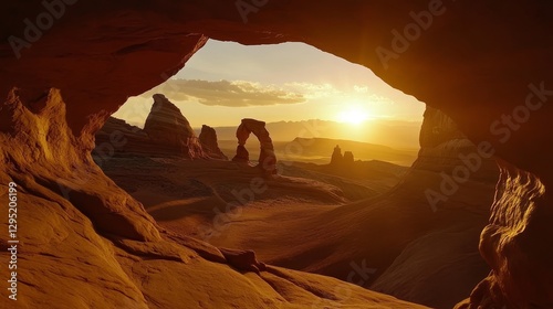 rock formations at sunset. National park. scenery
