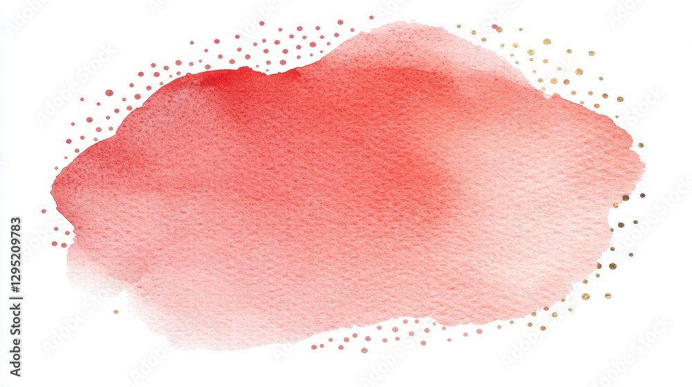 Abstract Red Watercolor Wash with Gold Glitter Texture Abstract Red Watercolor Wash with Gold Glitter Texture