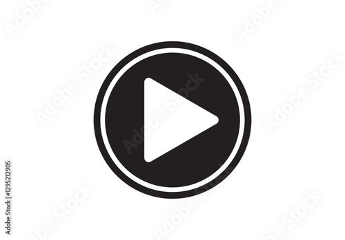 Play button icon vector illustration on white background Free Download Play button icon vector illustration on white background - GFXLoad