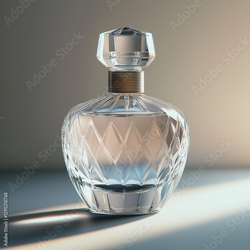 Elegant perfume bottle with crystal-clear glass