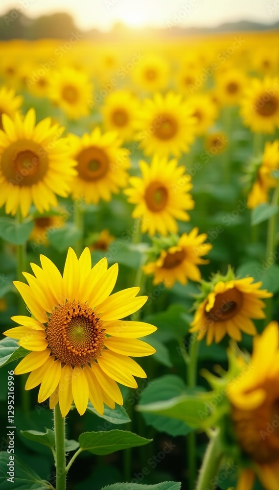 A stunning field of sunflowers blooming in the summer, landscape, sunflowers, field A stunning field of sunflowers blooming in the summer, landscape, sunflowers, field