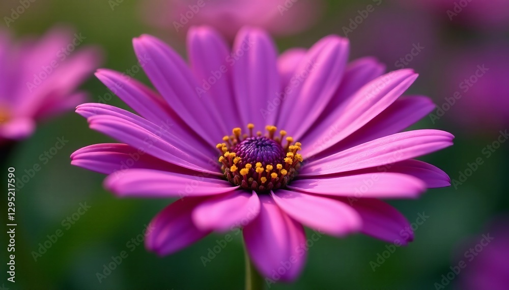 Beautiful african daisy flower blooming in vivid purple, flora, outdoor Beautiful african daisy flower blooming in vivid purple, flora, outdoor