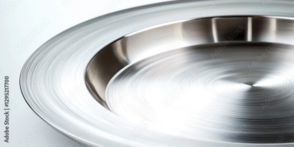 Obraz premium Silver plate with a spiral design