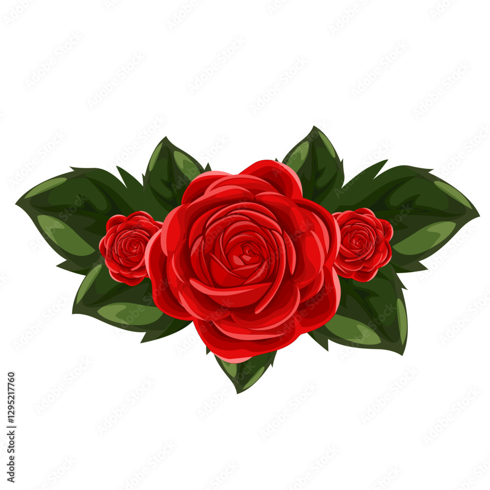red roses on transparant background