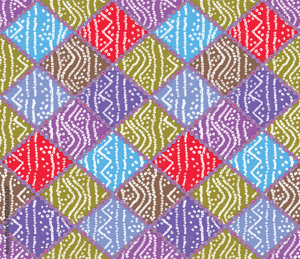 Fototapeta premium Seamless Floral Pattern in vector.Wild flowers, leaves, branches, candies repeat pattern design set.Handmade. Motif,Wallpaper, fabric or design of gift paper. Vector illustration.Print for bed linens.