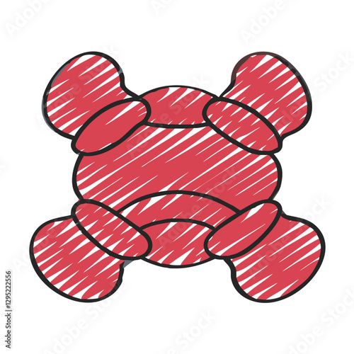 Red sensory chew toy for oral motor therapy and anxiety relief