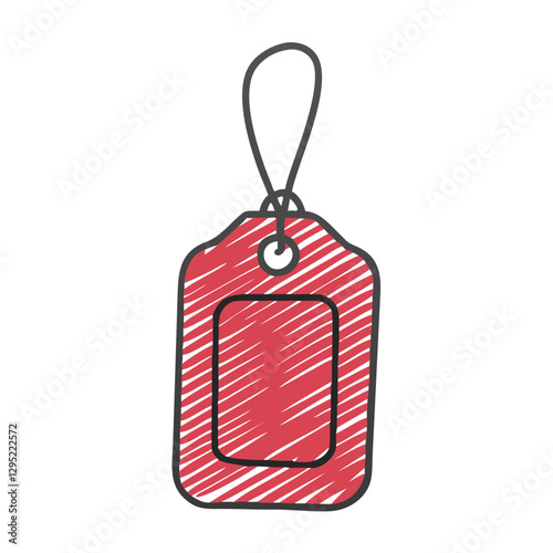 Sensory-friendly clothing tag, red, designed for comfort and ease