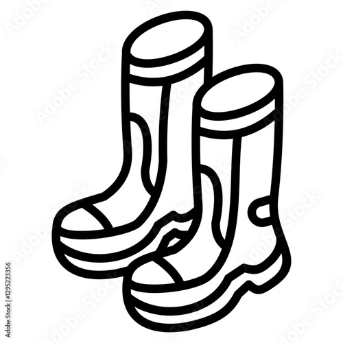 Fisherman Boots Icon Element For Design