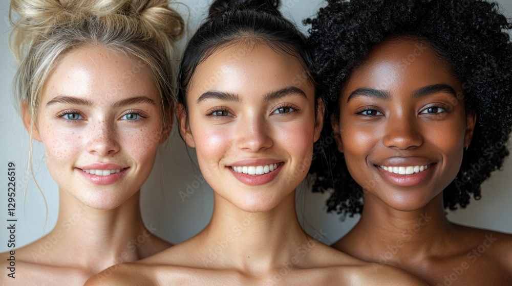 Diverse Group of Young Women with Natural Beauty and Smiles Diverse Group of Young Women with Natural Beauty and Smiles