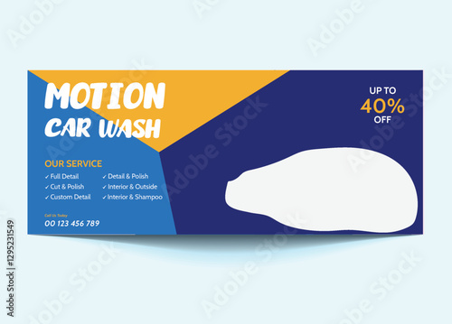 Car Wash Facebook Cover & Banner Template | Customizable Social Media Design