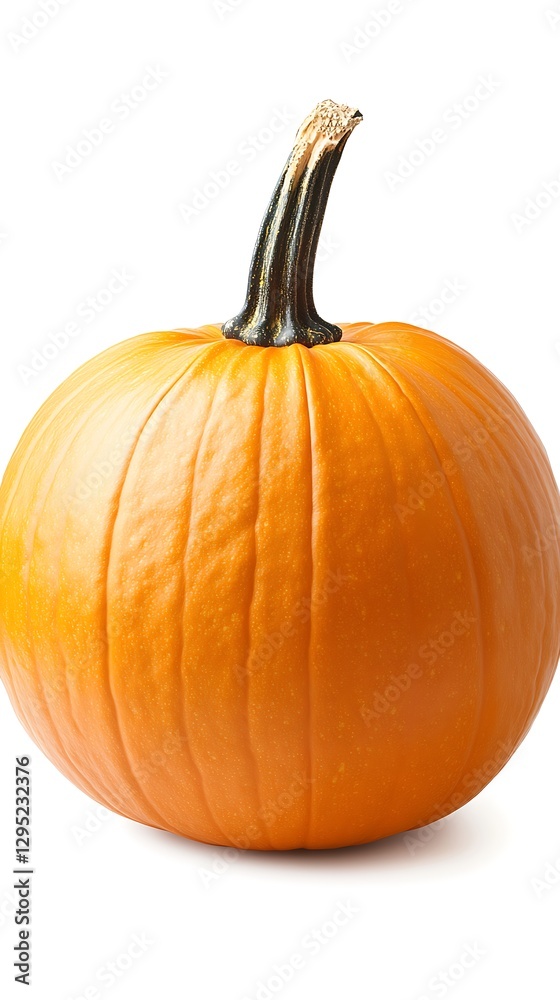 Obraz premium Orange pumpkin, fall harvest, white background, food