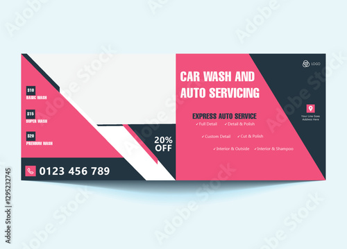 Car Wash Facebook Cover & Banner Template | Customizable Social Media Design