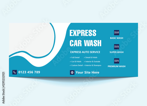 Car Wash Facebook Cover & Banner Template | Customizable Social Media Design