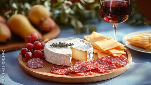 red wine and cheese photo