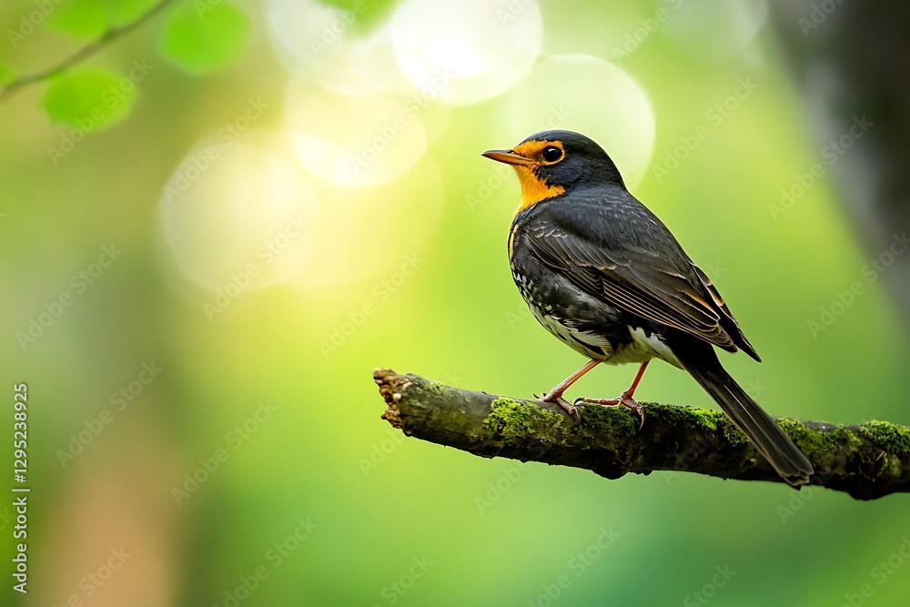 A Stunning Forest Bird Perched on a Branch A Stunning Forest Bird Perched on a Branch