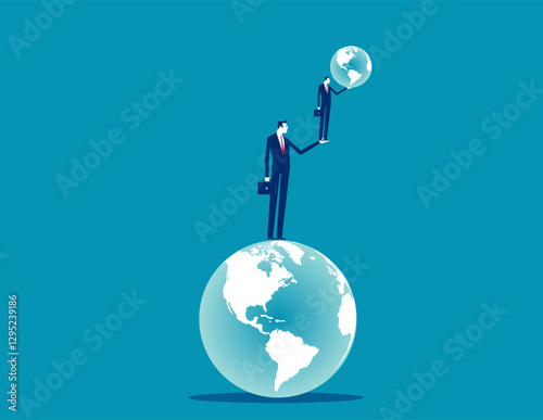 The ruler has a ruler too. Business vector concept