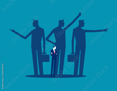 People in the shadow of the interest try to capture customers. Business vector concept