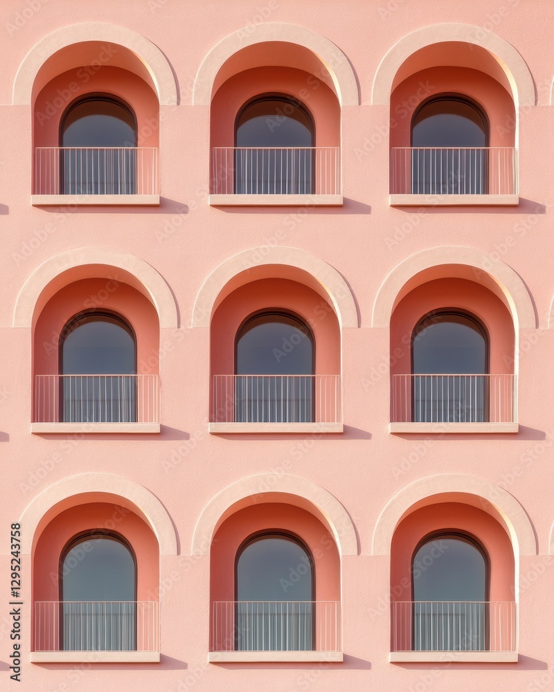 Soft Modernist Urban Living Arched Terracotta Residential Design Showcasing Harmonious Architectural Rhythm and Contemporary Minimalist Aesthetic Soft Modernist Urban Living Arched Terracotta Residential Design Showcasing Harmonious Architectural Rhythm and Contemporary Minimalist Aesthetic