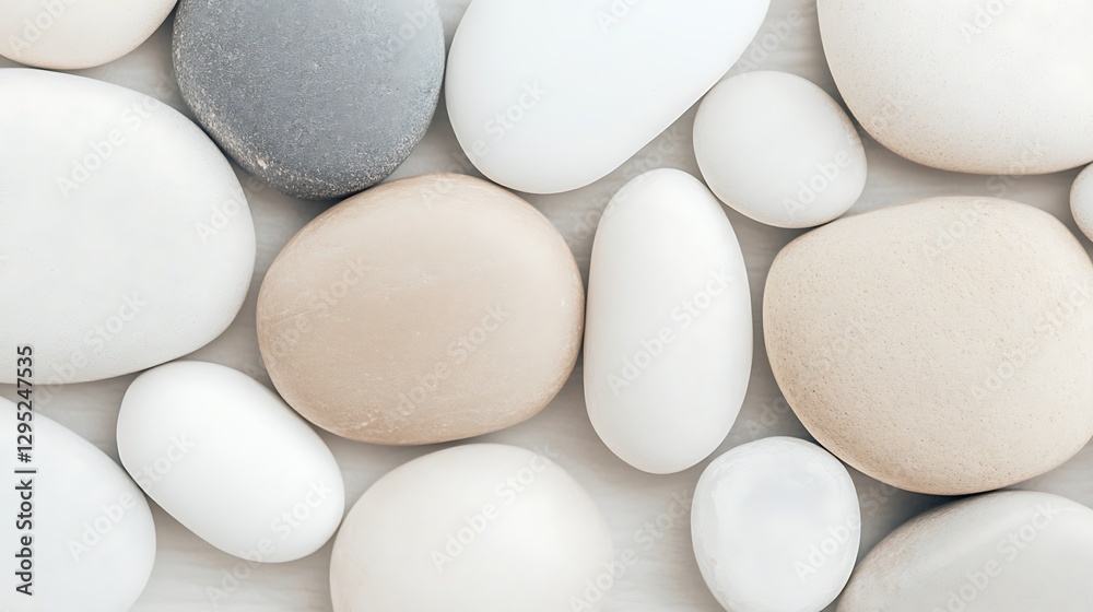 Close Up View of Clean White Stones on a Light Background Close Up View of Clean White Stones on a Light Background