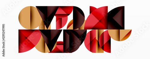 Abstract geometric pattern with intersecting circles and triangles in gradients. The high-contrast composition creates depth and a dynamic, modern aesthetic