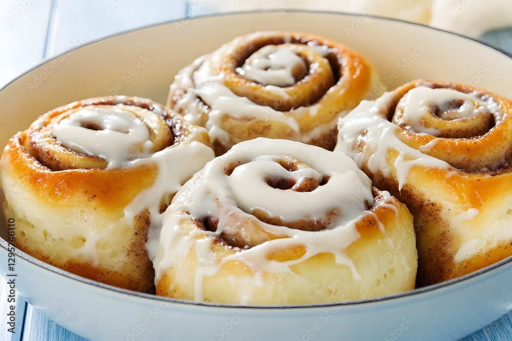 Sweet Cinnamon Rolls with Creamy Glaze Baked Pastry Sweet Cinnamon Rolls with Creamy Glaze Baked Pastry