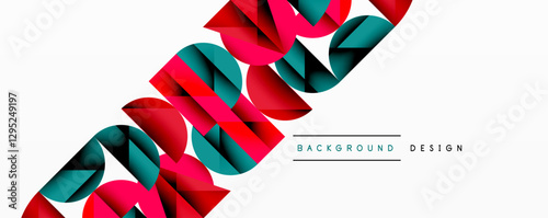 Minimal geometric abstract background. Circle square and triangle design