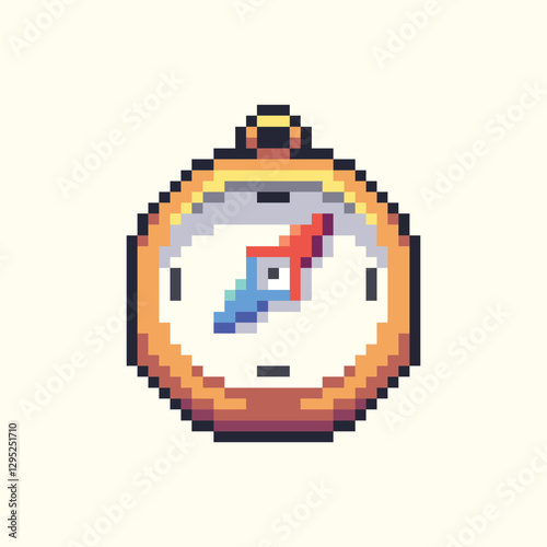 this is compass icon in pixel art with colorful color and this item good for presentations,stickers, icons, t shirt design,game asset,logo and your project.