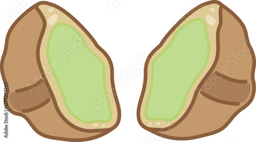 호두과자 일러스트 카페 디저트 small walnut-flavored cake