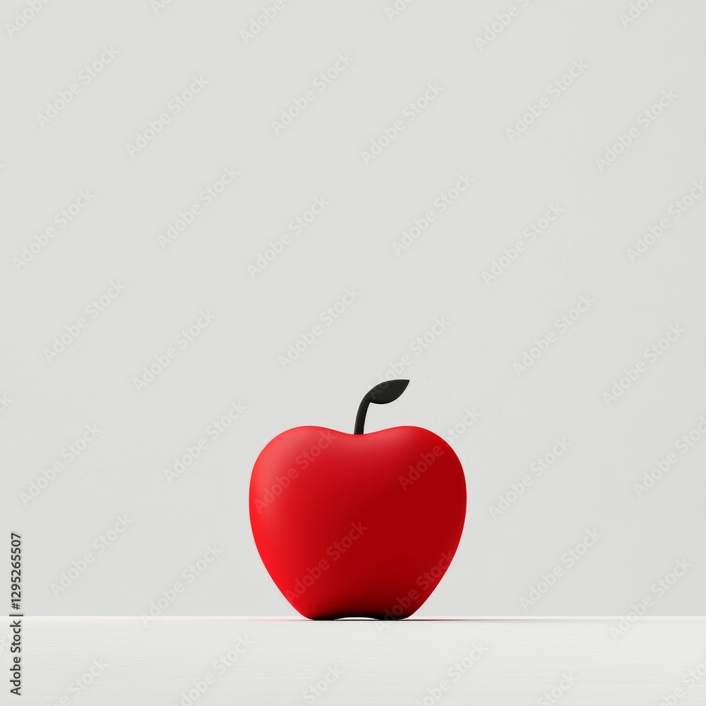 Obraz premium Red apple on a white surface