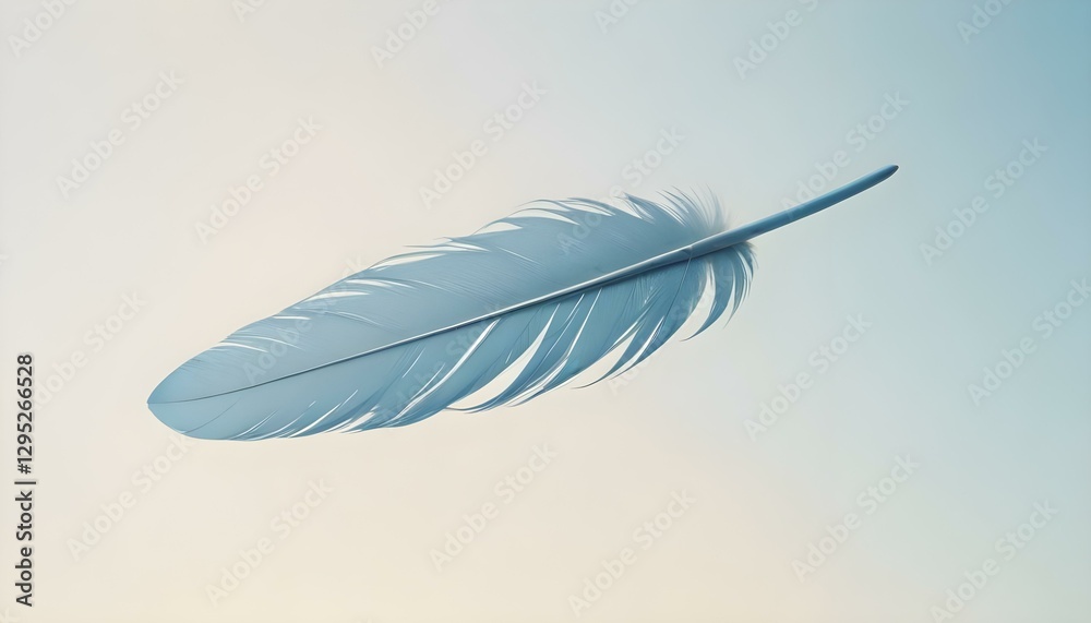 Obraz premium feather, blue, delicate, soft, texture, light, floating, nature, graceful, elegant, airy, gentle, minimal, serene, peaceful, dreamy, artistic, abstract, pattern, smooth, detailed, ethereal, pastel, 