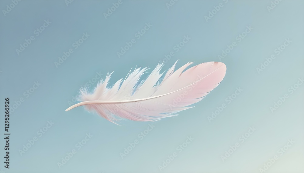 Obraz premium feather, blue, delicate, soft, texture, light, floating, nature, graceful, elegant, airy, gentle, minimal, serene, peaceful, dreamy, artistic, abstract, pattern, smooth, detailed, ethereal, pastel,