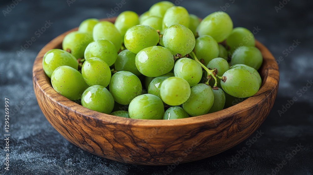 green grape in a wooden bowl isolated,studio background green grape in a wooden bowl isolated,studio background