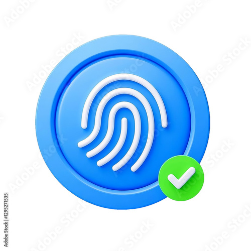 fingerprint authentication 3d icon