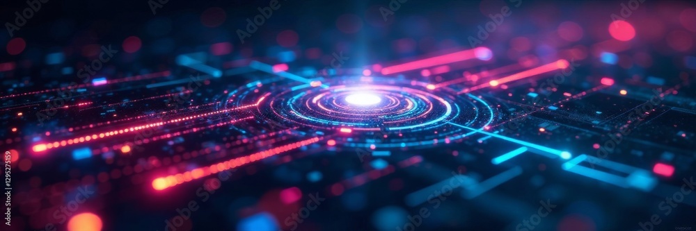Sleek holographic interface, data streams flow , screen, glow Sleek holographic interface, data streams flow , screen, glow