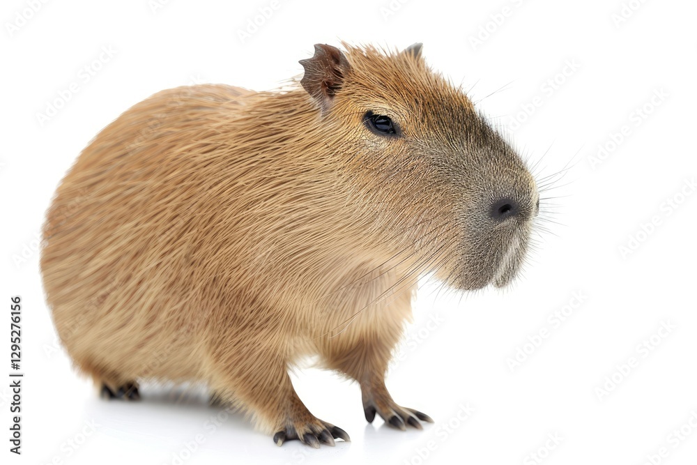 High Definition Image of Capybara Isolated on White Background High Definition Image of Capybara Isolated on White Background
