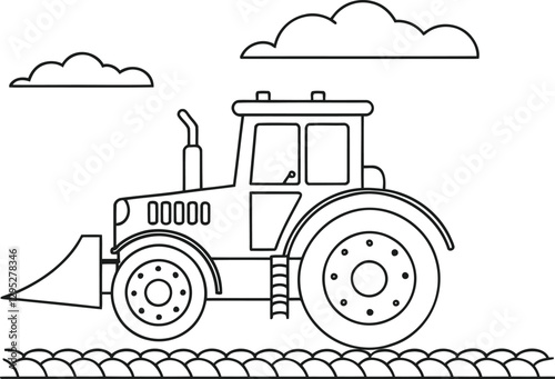 Massive Tractor Tire Close-Up Sketch
