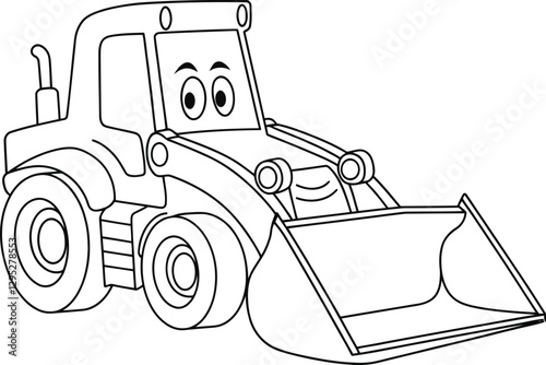 Retro Tractor with Smoke Stack Sketch