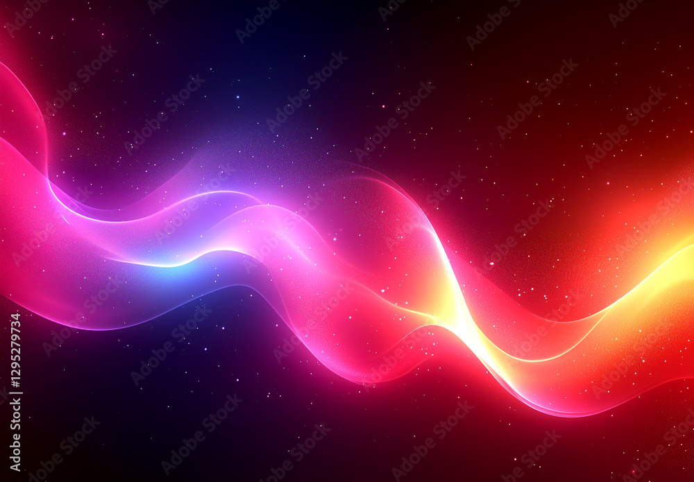 Obraz premium Colorful gradient background with blurred neon lights, in shades of pink and yellow. Vector illustration with soft lighting, high resolution, and high detail. Digital art with a modern design.