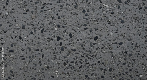 Dark Gray Terrazzo Texture with Embedded Pebble Fragments for Surface Design