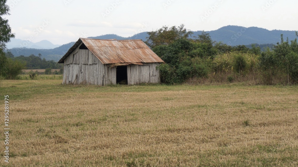 Rustic Barn in a Countryside Field Rustic Barn in a Countryside Field