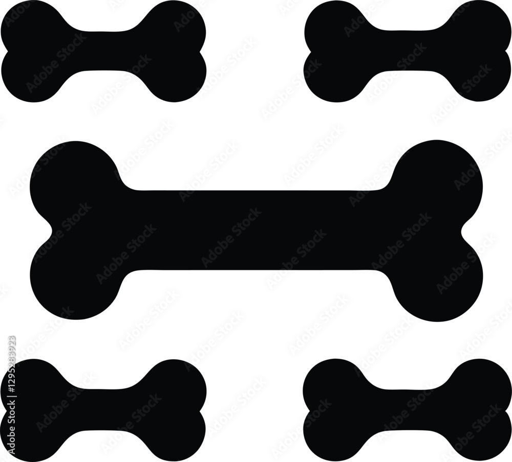 Dog Bone vector icon set dog bone silhouette vector. Dog Bone silhouette vector Dog Bone vector icon set dog bone silhouette vector. Dog Bone silhouette vector