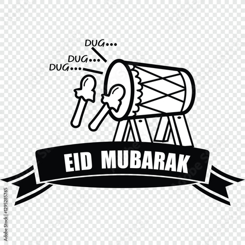 Eid Mubarak, illustration and doodle vector