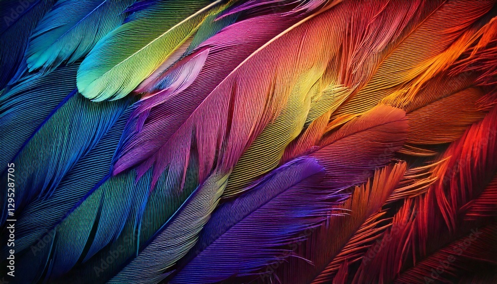 Fototapeta premium Ethereal Feather Glow – Wispy feather patterns infused with a dreamy, pearlescent shimmer.