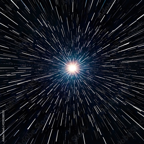 Lightspeed Warp Effect - Abstract Space Travel Background for Sci-Fi Movies, Games and Digital Projects - Futuristic Hyperspace Tunnel Animation