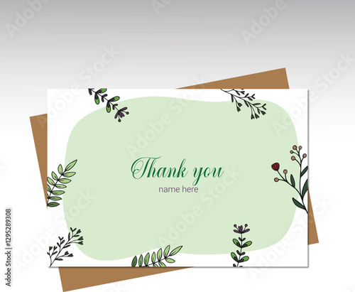Thank you card template abstract background