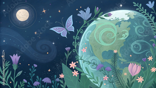World environment and earth day concept, Close-up of children holding a planet, save world background Created with Generative AI, Prevent global warming