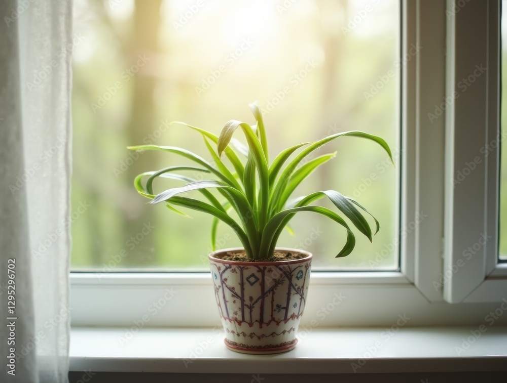 Sabzeh in a simple decorative pot sitting on a bright windowsill, symbolizing new beginnings and the arrival of spring in a minimalist Persian New Year setting. Sabzeh in a simple decorative pot sitting on a bright windowsill, symbolizing new beginnings and the arrival of spring in a minimalist Persian New Year setting.