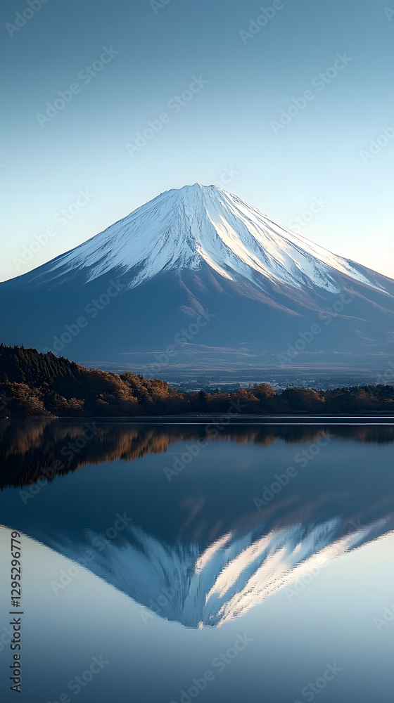 Reflections of Mount Fuji: A Majestic View Across Calm Waters Reflections of Mount Fuji: A Majestic View Across Calm Waters