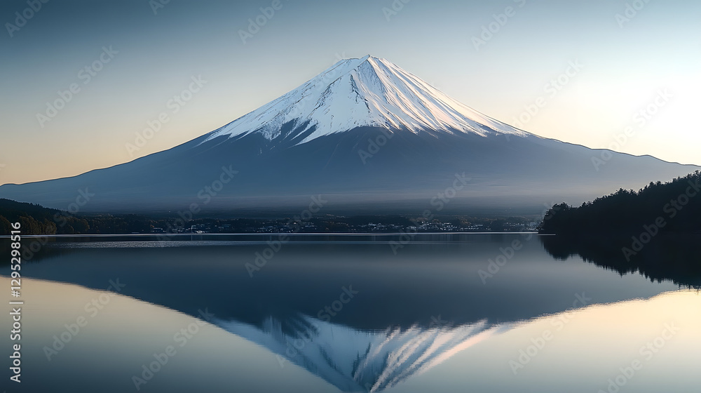 Reflections of Mount Fuji: A Majestic View Across Calm Waters Reflections of Mount Fuji: A Majestic View Across Calm Waters